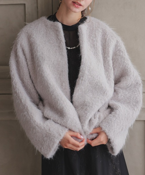 シャギーコクーンジャケット（ノーカラージャケット）｜Dorry Doll（ドリードール）