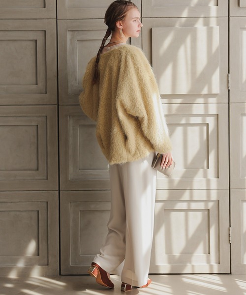 シャギーコクーンジャケット（ノーカラージャケット）｜Dorry Doll（ドリードール）