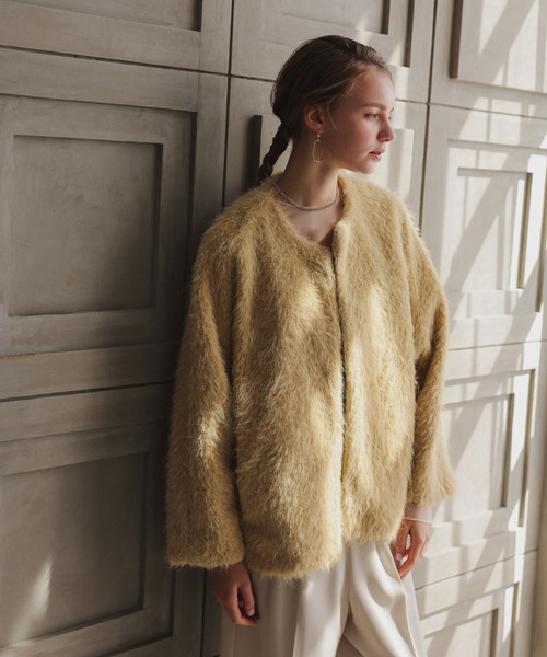 シャギーコクーンジャケット（ノーカラージャケット）｜Dorry Doll（ドリードール）