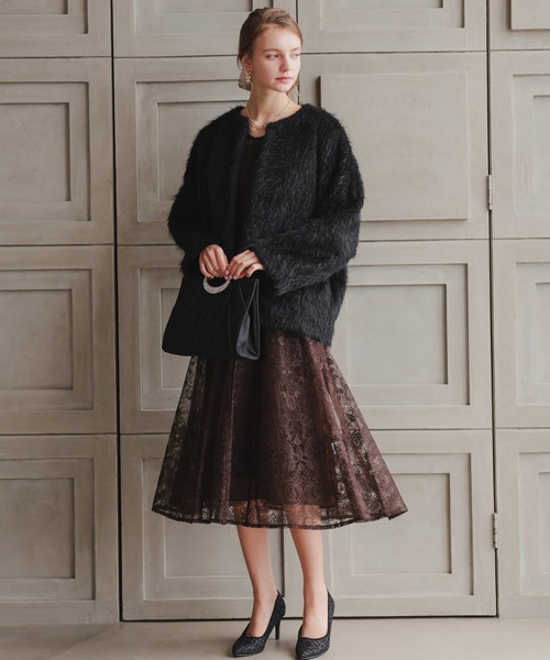 シャギーコクーンジャケット（ノーカラージャケット）｜Dorry Doll（ドリードール）