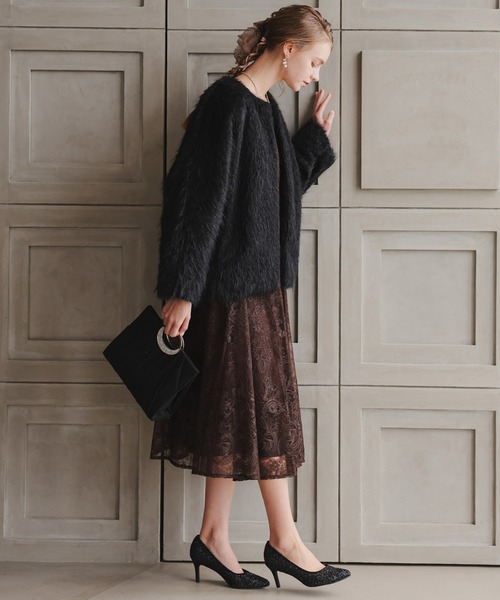 シャギーコクーンジャケット（ノーカラージャケット）｜Dorry Doll（ドリードール）