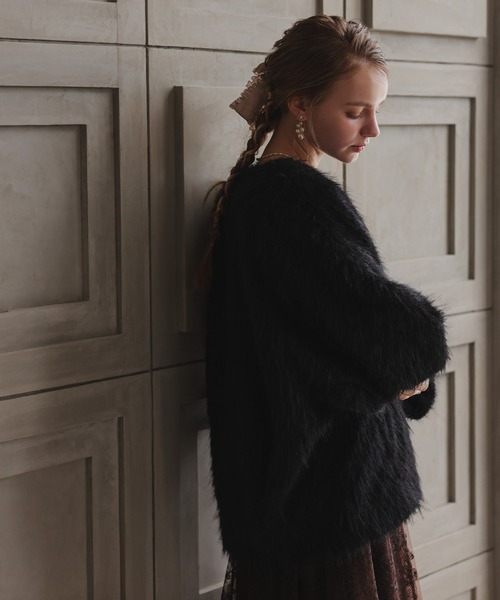 シャギーコクーンジャケット（ノーカラージャケット）｜Dorry Doll（ドリードール）