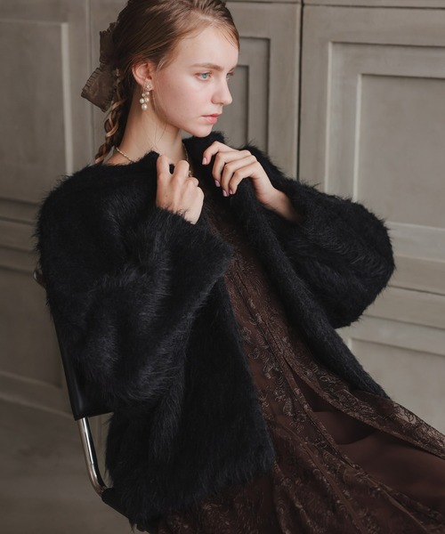 シャギーコクーンジャケット（ノーカラージャケット）｜Dorry Doll（ドリードール）