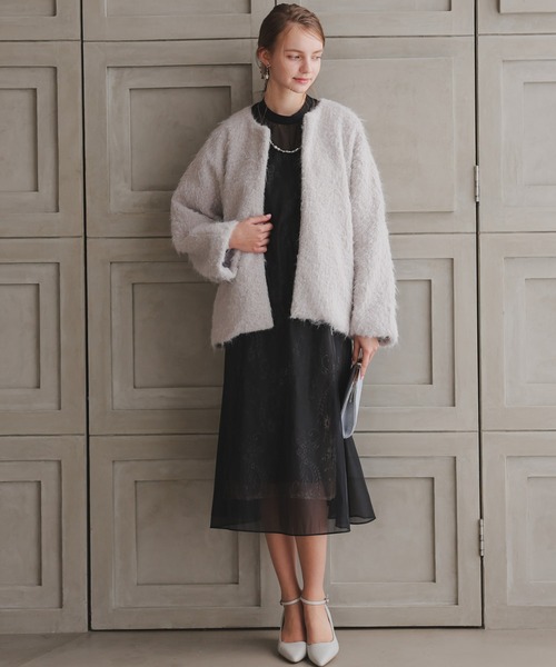シャギーコクーンジャケット（ノーカラージャケット）｜Dorry Doll（ドリードール）