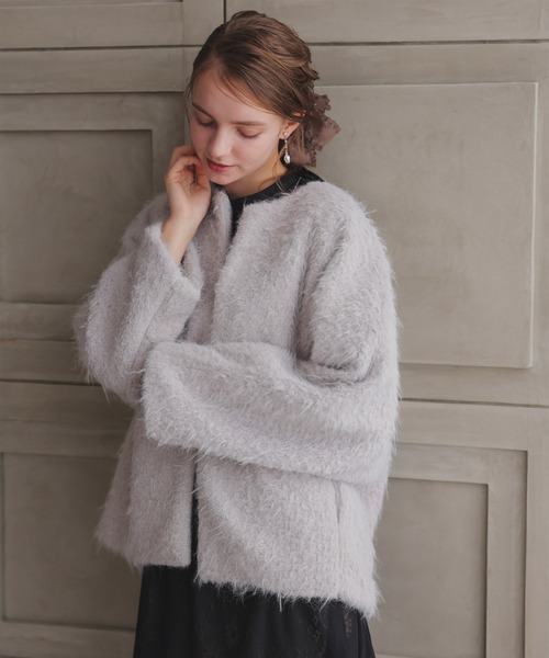 シャギーコクーンジャケット（ノーカラージャケット）｜Dorry Doll（ドリードール）