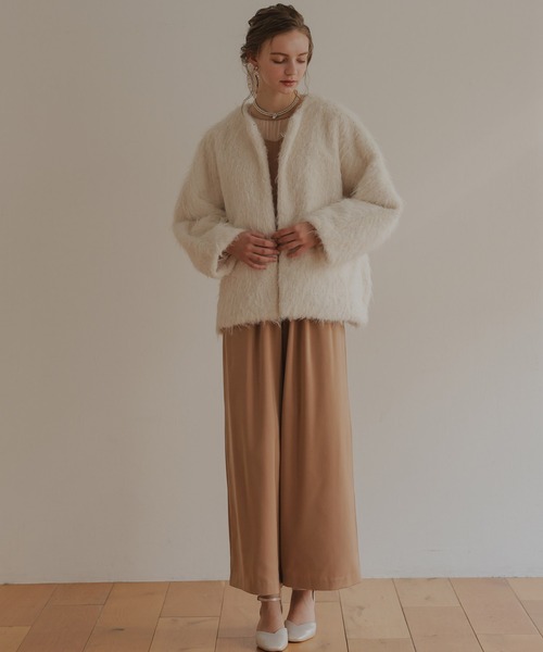 シャギーコクーンジャケット（ノーカラージャケット）｜Dorry Doll（ドリードール）