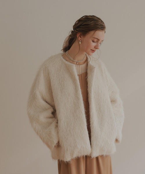 シャギーコクーンジャケット（ノーカラージャケット）｜Dorry Doll（ドリードール）