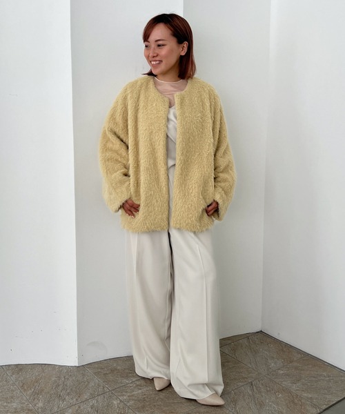 シャギーコクーンジャケット（ノーカラージャケット）｜Dorry Doll（ドリードール）