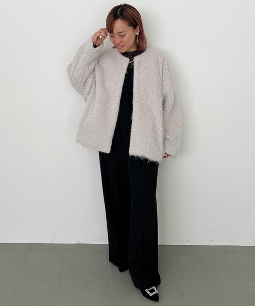 シャギーコクーンジャケット（ノーカラージャケット）｜Dorry Doll（ドリードール）