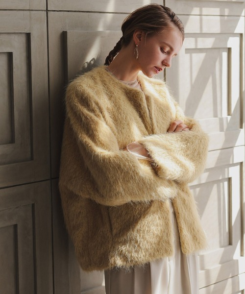 シャギーコクーンジャケット（ノーカラージャケット）｜Dorry Doll（ドリードール）