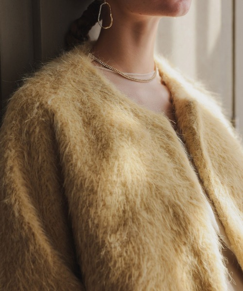 Dorry Doll(ドリードール)の「シャギーコクーンジャケット(ノーカラージャケット・レディース・ホワイト系/ブラック/ライトグレー/イエロー・MEDIUM)」の19枚目の写真