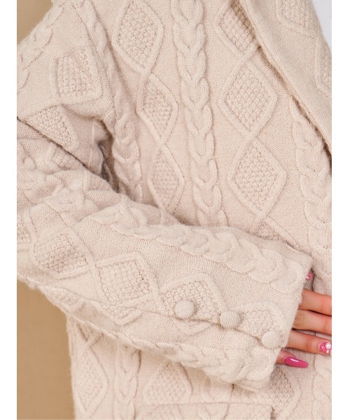 ケーブルニットジャケットコート（その他アウター）｜Darich