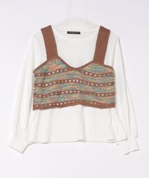 Right-on | 【HONEYSUCKLE ROSE】ニットビスチェレイヤード(アンサンブル)