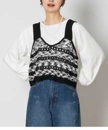 Right-on | 【HONEYSUCKLE ROSE】ニットビスチェレイヤード(アンサンブル)