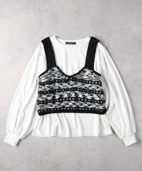 Right-on（ライトオン）の「【HONEYSUCKLE ROSE】ニットビスチェレイヤード（アンサンブル・レディース・ブラウン/ブラック・M/XL/S/L）」の11枚目の写真