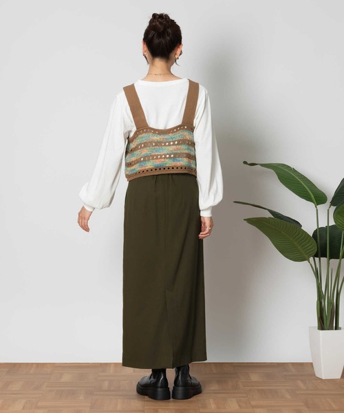 Right-on（ライトオン）の「【HONEYSUCKLE ROSE】ニットビスチェレイヤード（アンサンブル・レディース・ブラウン/ブラック・M/XL/S/L）」の9枚目の写真