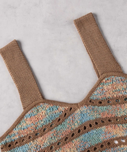 Right-on（ライトオン）の「【HONEYSUCKLE ROSE】ニットビスチェレイヤード（アンサンブル・レディース・ブラウン/ブラック・M/XL/S/L）」の14枚目の写真