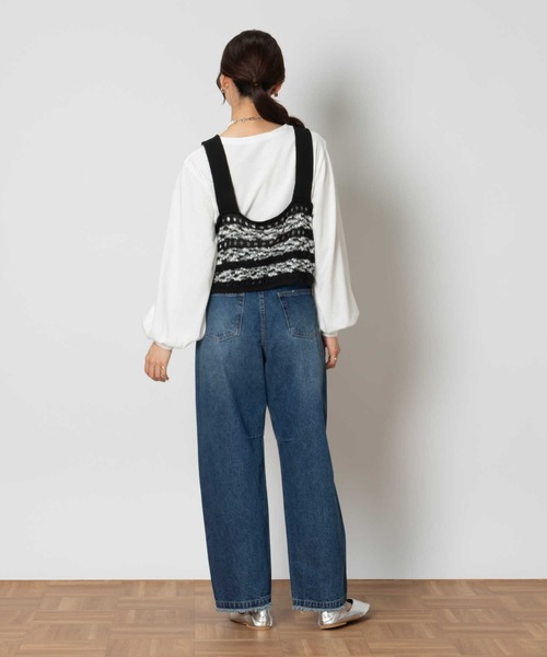 Right-on（ライトオン）の「【HONEYSUCKLE ROSE】ニットビスチェレイヤード（アンサンブル・レディース・ブラウン/ブラック・M/XL/S/L）」の6枚目の写真