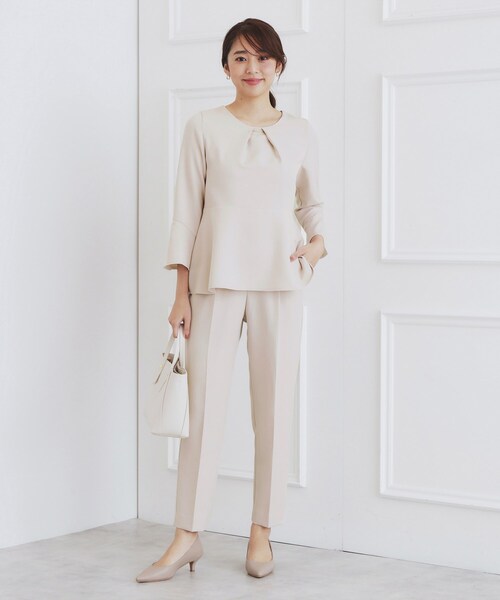 index（インデックス）の「＜通勤・セレモニー/セットアップ対応＞ストレッチテーパードパンツ【洗濯機洗い可/イージーアイロン】（その他パンツ・レディース・ネイビー系5/ブラック/ナチュラル・42/38/36/40）」の9枚目の写真