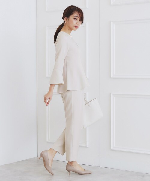 index（インデックス）の「＜通勤・セレモニー/セットアップ対応＞ストレッチテーパードパンツ【洗濯機洗い可/イージーアイロン】（その他パンツ・レディース・ネイビー系5/ブラック/ナチュラル・42/38/36/40）」の10枚目の写真