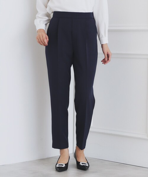index（インデックス）の「＜通勤・セレモニー/セットアップ対応＞ストレッチテーパードパンツ【洗濯機洗い可/イージーアイロン】（その他パンツ・レディース・ネイビー系5/ブラック/ナチュラル・42/38/36/40）」の16枚目の写真
