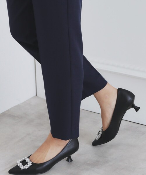 index（インデックス）の「＜通勤・セレモニー/セットアップ対応＞ストレッチテーパードパンツ【洗濯機洗い可/イージーアイロン】（その他パンツ・レディース・ネイビー系5/ブラック/ナチュラル・42/38/36/40）」の22枚目の写真