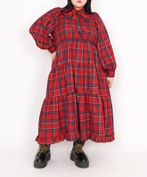 PUNYUS | パフスリーブティアードチェックワンピース(ワンピース)
