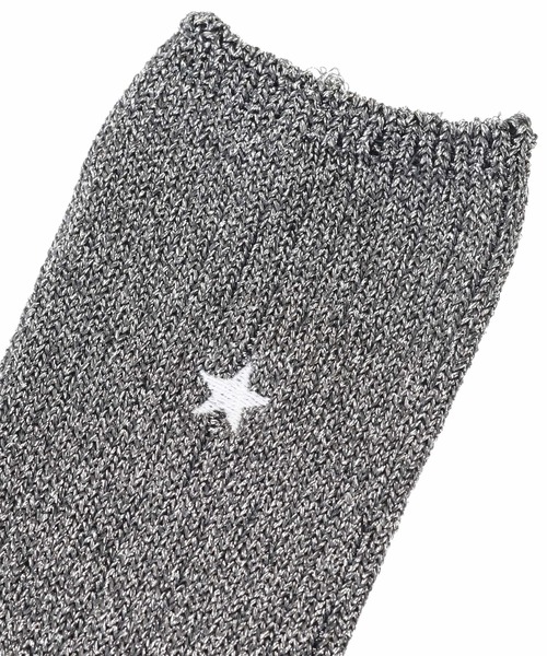 CONVERSE TOKYO（コンバーストウキョウ）の「STAR★ GLITTER BI-COLOR RIB SOX（ソックス/靴下・レディース・ブラック/グレー/ベージュ・FREE）」の7枚目の写真
