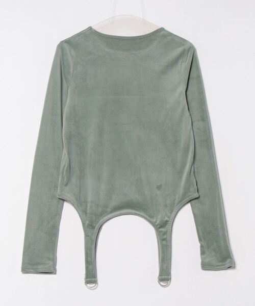 STYLEBLOCK（スタイルブロック）の「ベロアガーターデザインプルオーバー（Tシャツ/カットソー・レディース・アイボリー/ミント/ブラック・M）」の4枚目の写真