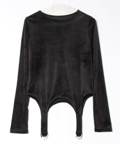 STYLEBLOCK（スタイルブロック）の「ベロアガーターデザインプルオーバー（Tシャツ/カットソー・レディース・アイボリー/ミント/ブラック・M）」の5枚目の写真