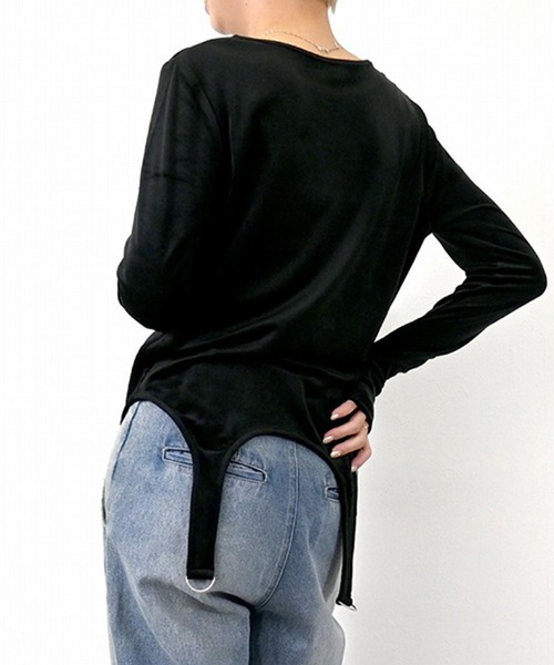 STYLEBLOCK（スタイルブロック）の「ベロアガーターデザインプルオーバー（Tシャツ/カットソー・レディース・アイボリー/ミント/ブラック・M）」の7枚目の写真