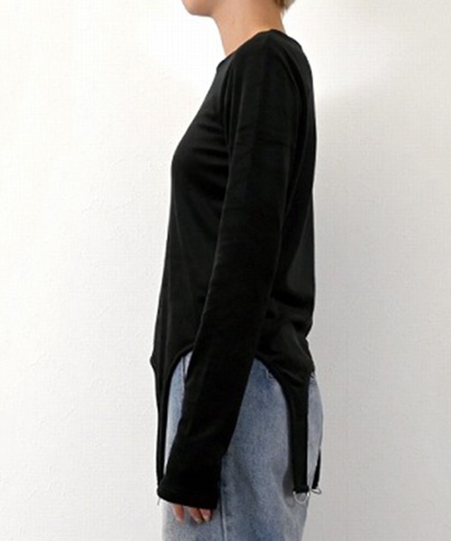 STYLEBLOCK（スタイルブロック）の「ベロアガーターデザインプルオーバー（Tシャツ/カットソー・レディース・アイボリー/ミント/ブラック・M）」の8枚目の写真