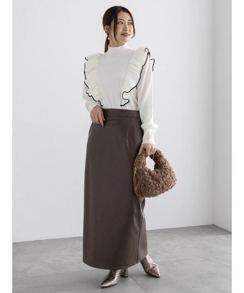 Te chichi（テチチ）の「バーティカルラッフルフリルニット（ニット/セーター・レディース・ブラック/グレー/オフホワイト・F）」の7枚目の写真