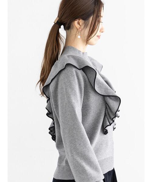 Te chichi（テチチ）の「バーティカルラッフルフリルニット（ニット/セーター・レディース・ブラック/グレー/オフホワイト・F）」の12枚目の写真