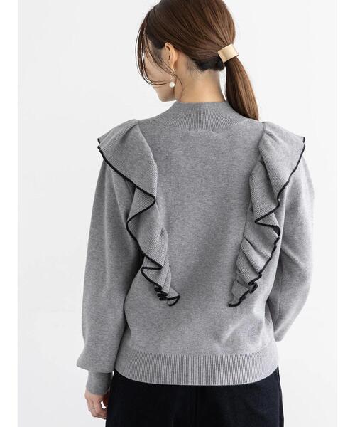 Te chichi（テチチ）の「バーティカルラッフルフリルニット（ニット/セーター・レディース・ブラック/グレー/オフホワイト・F）」の13枚目の写真