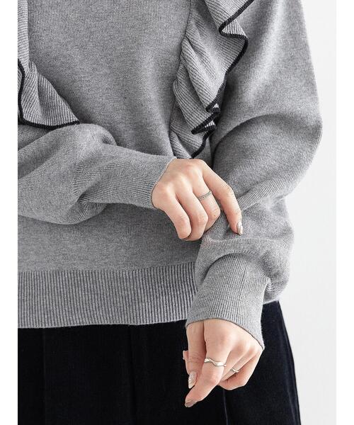 Te chichi（テチチ）の「バーティカルラッフルフリルニット（ニット/セーター・レディース・ブラック/グレー/オフホワイト・F）」の15枚目の写真