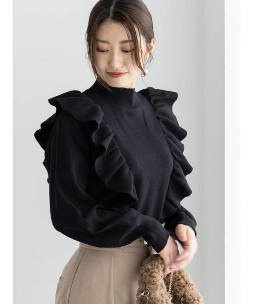 Te chichi（テチチ）の「バーティカルラッフルフリルニット（ニット/セーター・レディース・ブラック/グレー/オフホワイト・F）」の18枚目の写真