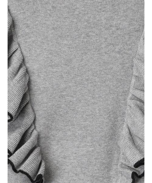 Te chichi（テチチ）の「バーティカルラッフルフリルニット（ニット/セーター・レディース・ブラック/グレー/オフホワイト・F）」の4枚目の写真