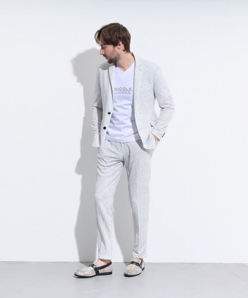 HIDEAWAYS NICOLE（ハイダウェイニコル）の「シアージャガードニットジャケット（テーラードジャケット・メンズ・ネイビー/ブラック/ライトグレー・X-LARGE/LARGE/MEDIUM）」の16枚目の写真