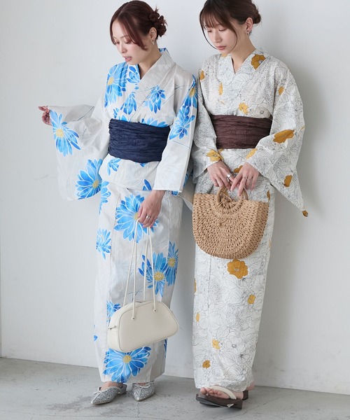 BONLECILL noir（ボンルシールノワール）の「【BONLECILL noir】2点セットアソート柄浴衣（浴衣・帯）（浴衣・レディース・イエロー/ネイビー/ブルー/レッド・FREE）」の18枚目の写真