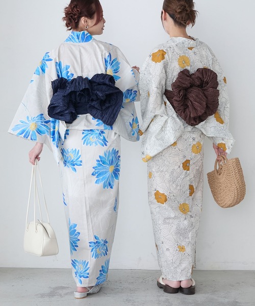 BONLECILL noir（ボンルシールノワール）の「【BONLECILL noir】2点セットアソート柄浴衣（浴衣・帯）（浴衣・レディース・イエロー/ネイビー/ブルー/レッド・FREE）」の19枚目の写真