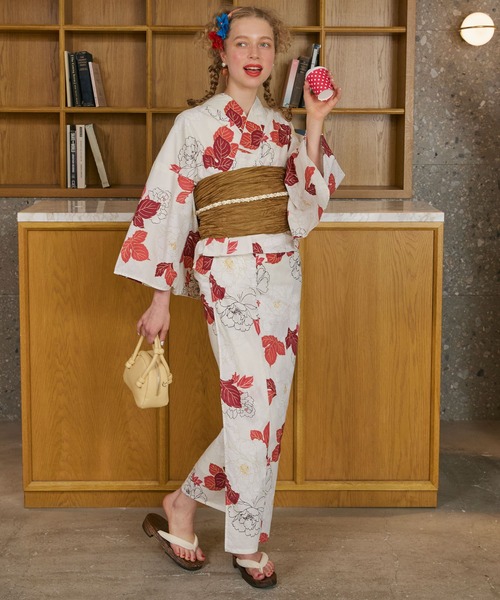 BONLECILL noir（ボンルシールノワール）の「【BONLECILL noir】2点セットアソート柄浴衣（浴衣・帯）（浴衣・レディース・イエロー/ネイビー/ブルー/レッド・FREE）」の10枚目の写真