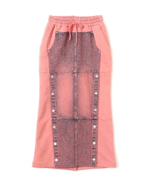 atmos pink（アトモスピンク）の「atmos pink Denim Docking Long Skirt / アトモス ピンク デニム ドッキング ロング スカート（スカート・レディース・ブルー/ピンク・FREE）」の3枚目の写真