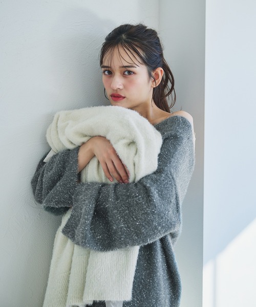 カーディガン 2way lame mix knit cardigan /2wayラメミックスニットカーディガン レディース 2way lame mix knit cardigan /2wayラメミックスニット
