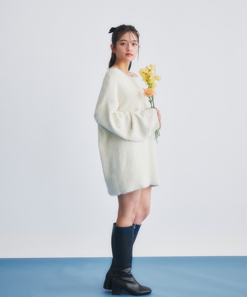fupel(フぺル)の「2way lame mix knit cardigan /2wayラメミックスニットカーディガン(カーディガン/ボレロ・レディース・アイボリー/グレー・FREE)」の18枚目の写真