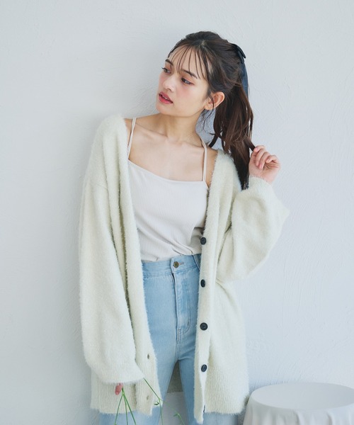 カーディガン 2way lame mix knit cardigan /2wayラメミックスニットカーディガン レディース 2way lame mix knit cardigan /2wayラメミックスニット