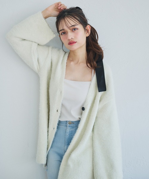 カーディガン 2way lame mix knit cardigan /2wayラメミックスニットカーディガン レディース 2way lame mix knit cardigan /2wayラメミックスニット