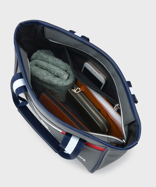 adabat（アダバット）の「【新レーベル ADABAT NAVY】トリコロール カートバッグ（トートバッグ・メンズ・ブラック/ダークグレー/ネイビー・00）」の19枚目の写真