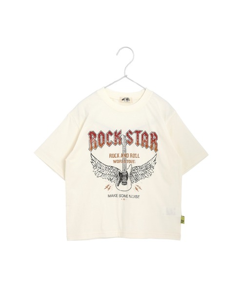 MAKE YOUR DAY(メイクユアデイ)の「ROCK STAR半袖Tシャツ■150.160cm(Tシャツ/カットソー・キッズ・オリーブ/チャコールグレー/オフホワイト・160/150)」の1枚目の写真