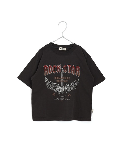 MAKE YOUR DAY(メイクユアデイ)の「ROCK STAR半袖Tシャツ■150.160cm(Tシャツ/カットソー・キッズ・オリーブ/チャコールグレー/オフホワイト・160/150)」の2枚目の写真